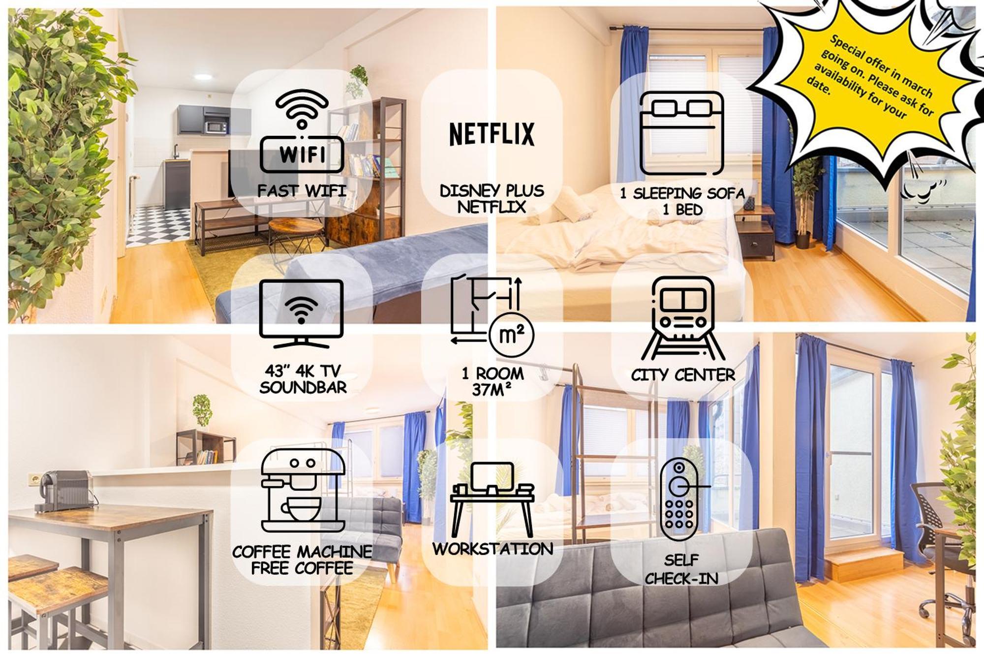 Апартаменты Balkon, 4K Tv, Kaffee, Netflix Бад-Дюрренберг Экстерьер фото